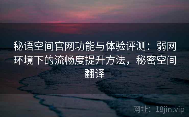 秘语空间官网功能与体验评测：弱网环境下的流畅度提升方法，秘密空间翻译