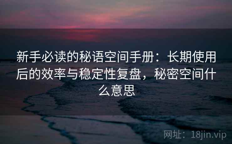 新手必读的秘语空间手册：长期使用后的效率与稳定性复盘，秘密空间什么意思