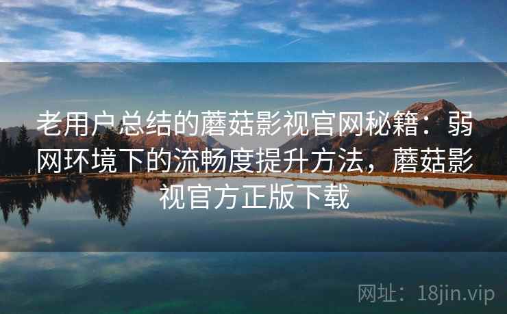 老用户总结的蘑菇影视官网秘籍：弱网环境下的流畅度提升方法，蘑菇影视官方正版下载