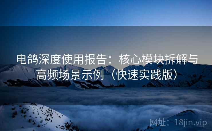 电鸽深度使用报告:核心模块拆解与高频场景示例(快速实践版) 电鸽深度使用报告:核心模块拆解与高频场景示例(快速实践版)