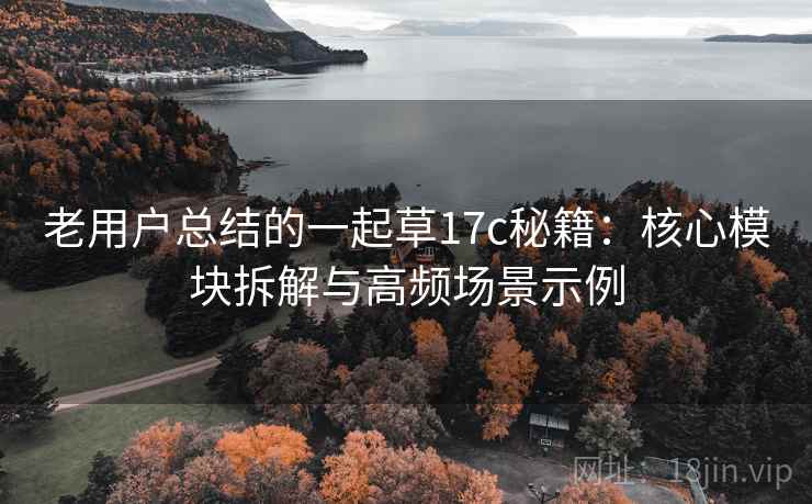 老用户总结的一起草17c秘籍：核心模块拆解与高频场景示例