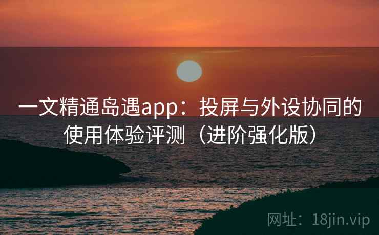 一文精通岛遇app:投屏与外设协同的使用体验评测(进阶强化版) 一文精通岛遇app:投屏与外设协同的使用体验评测(进阶强化版)