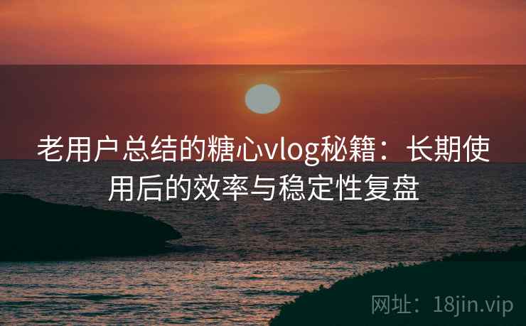 老用户总结的糖心vlog秘籍：长期使用后的效率与稳定性复盘